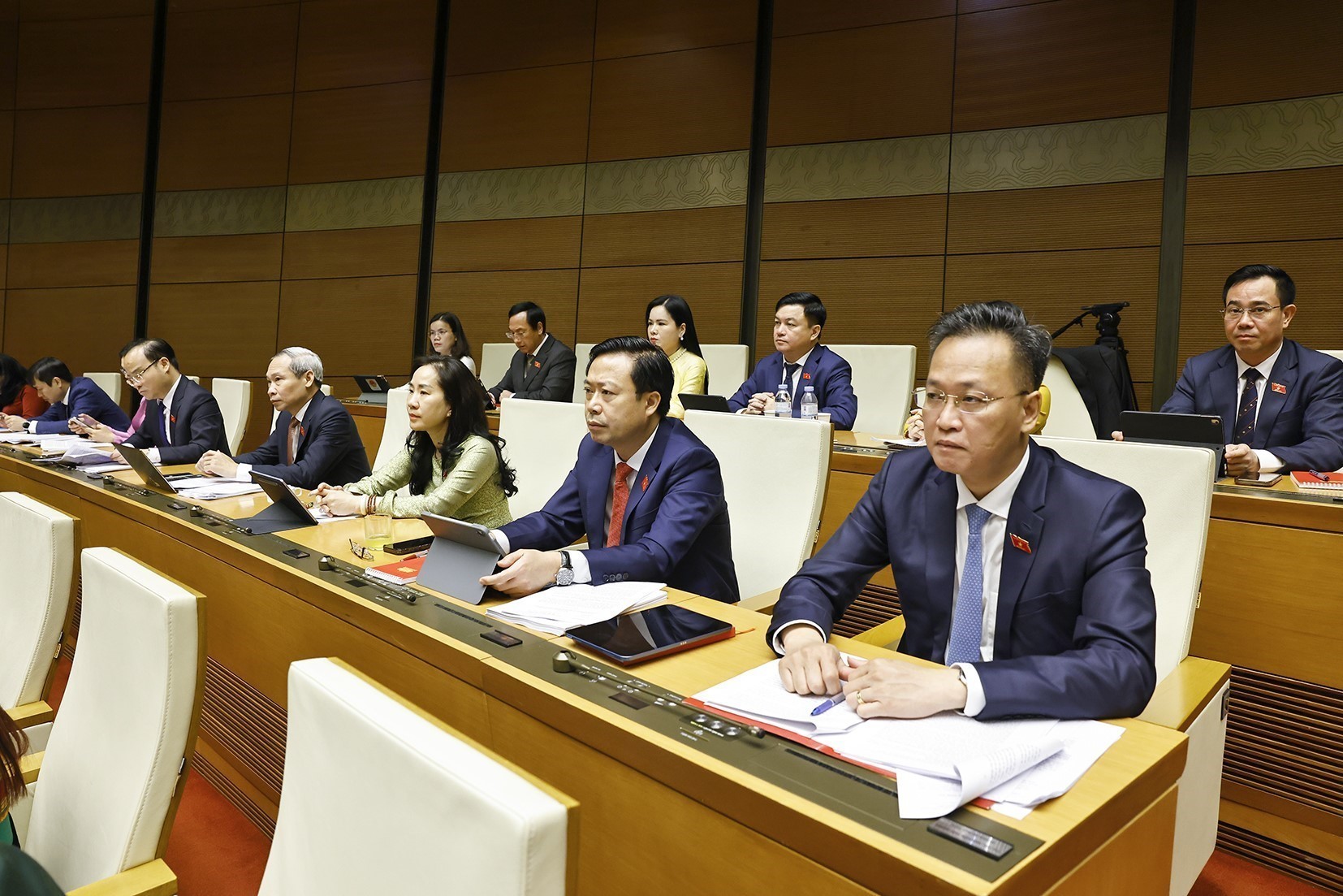 Đoàn đại biểu Quốc hội tỉnh Hưng Yên - Ảnh: TTXVN 