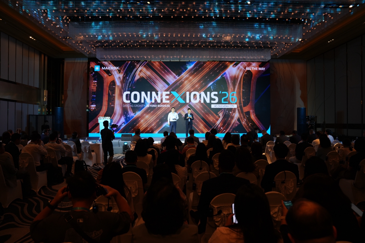 Hội nghị Kinh doanh CONNEXIONS26 do Maersk tổ chức với chủ đề xoay quanh các biến động thương mại, cơ hội và thách thức của ngành logistics trong bối cảnh thị trường biến động như hiện nay. Ảnh: Maersk