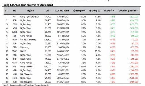 Một cổ phiếu bất động sản vào danh sách chờ loại khỏi rổ VnDiamond