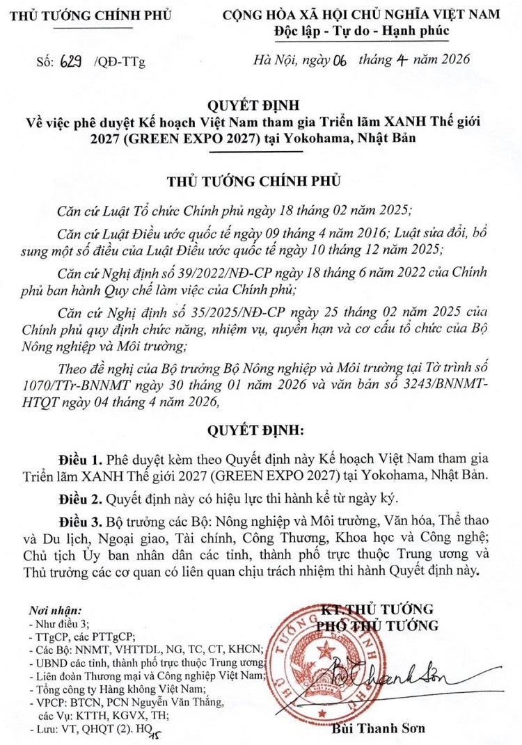 Quyết định của Chính phủ.