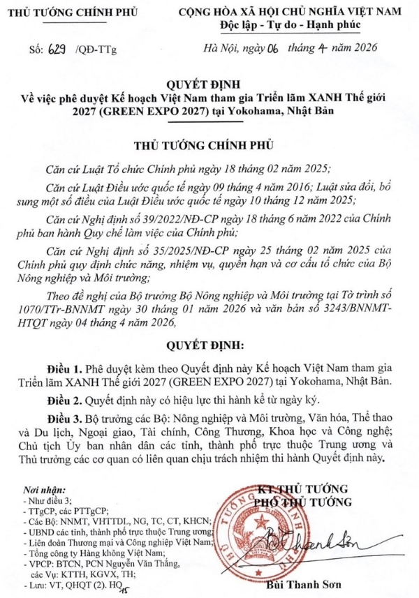 Quyết định của Chính phủ.