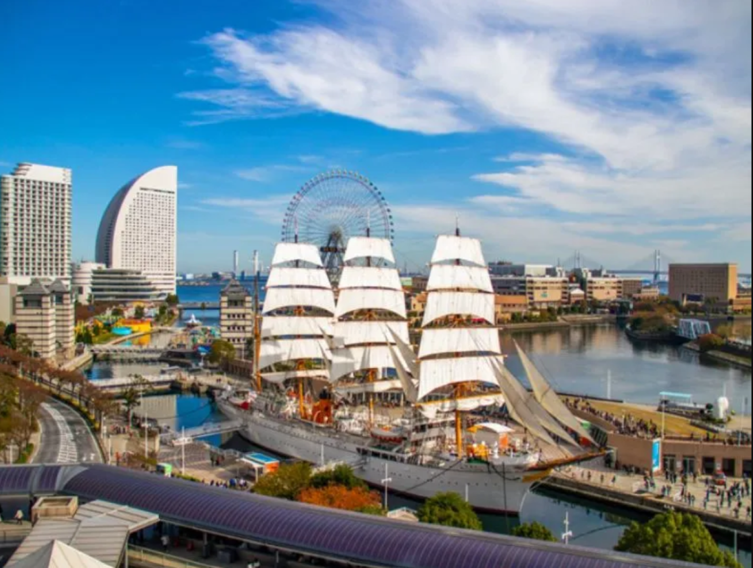 Một góc thành phố cảng Yokohama.