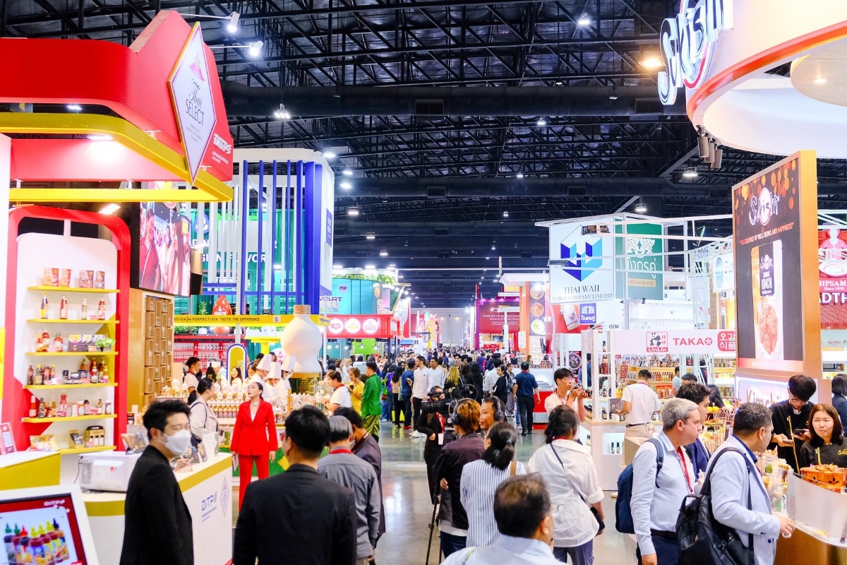 Quang cảnh tại một lối đi ở hội chợ Thaifex 2025.