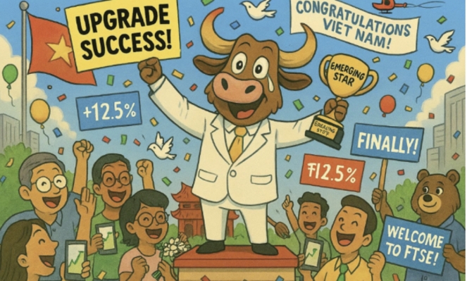 Vietnam's  stock market will be upgraded from a frontier market to an emerging market in September