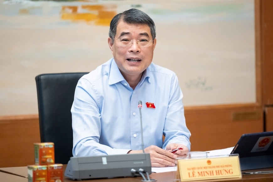 Thủ tướng Lê Minh Hưng phát biểu thảo luận ở tổ tại Kỳ họp thứ Nhất, Quốc hội khóa XVI. Ảnh: TTXVN