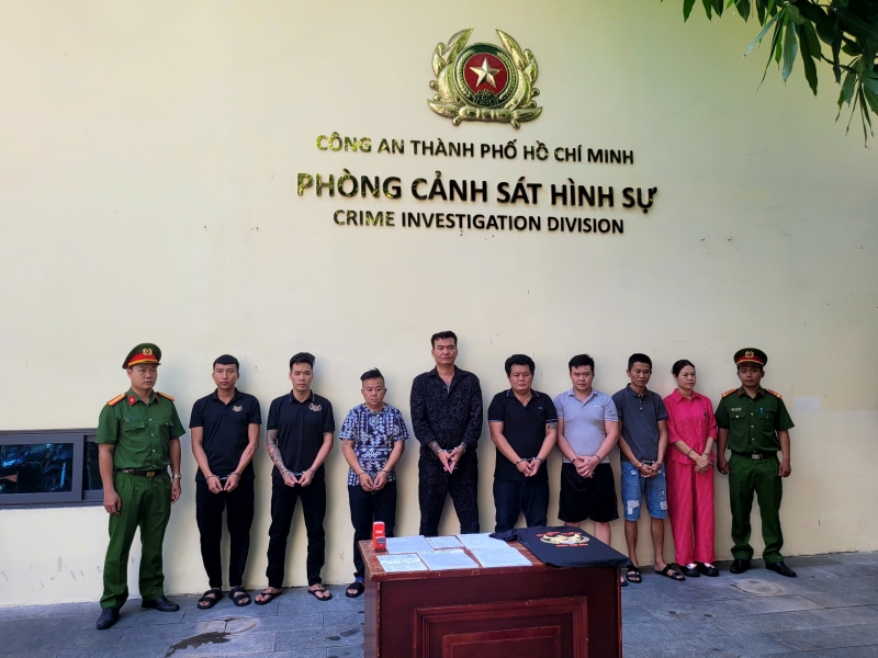 Các đối tượng tại cơ quan Công an. Ảnh: Cổng thông tin điện tử Bộ Công an.