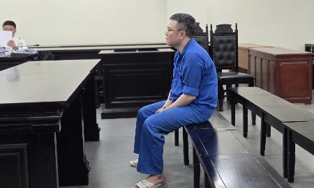 Bị cáo tại tòa.
