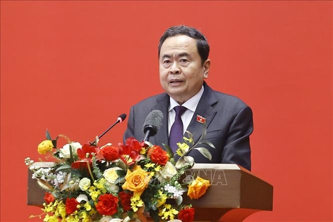 Chủ tịch Quốc hội Trần Thanh Mẫn phát biểu giao nhiệm vụ. Ảnh: TTXVN.