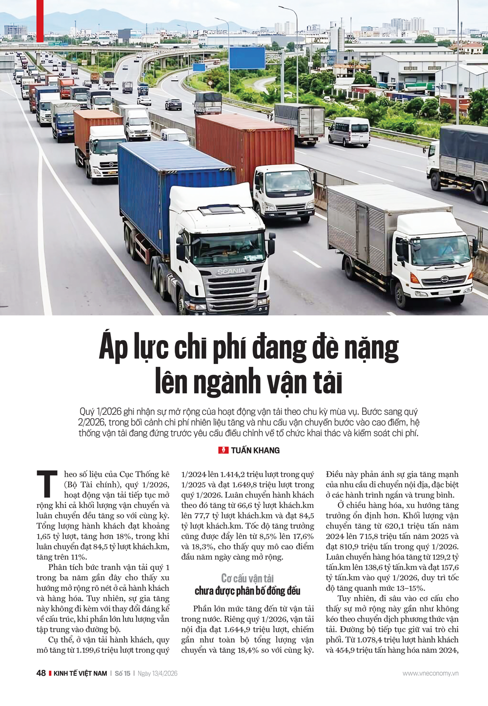 Áp lực chi phí đang đè nặng lên ngành vận tải - Ảnh 1