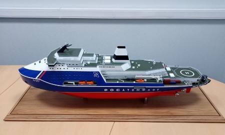 Mô hình tàu phá băng hạt nhân “Lider”. Ảnh: iceberg.org.ru