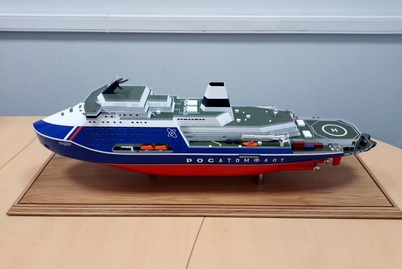 Mô hình tàu phá băng hạt nhân “Lider”. Ảnh: iceberg.org.ru