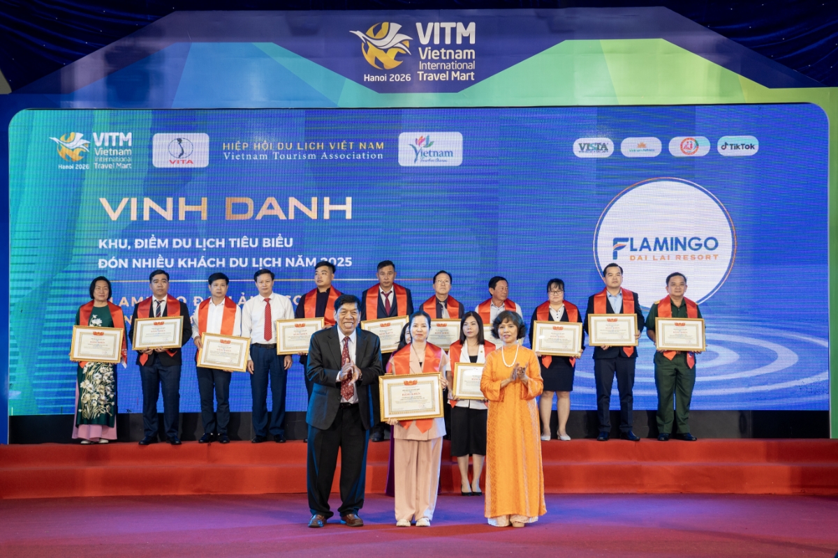 Flamingo Đại Lải Resort giành 2 giải thưởng lại VITM 2026. Ảnh:&nbsp;Flamingo.