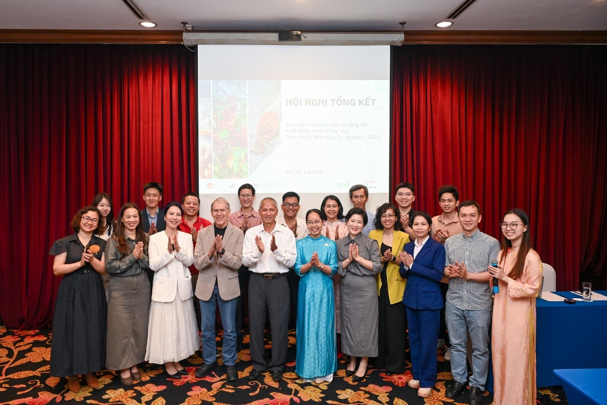 Hội nghị Tổng Kết Chương trình “Ươm tạo & Tăng tốc Xuất Khẩu Xanh thông qua Tiêu Chuẩn Bền Vững Tự Nguyện VSS”. Ảnh: GEVA.