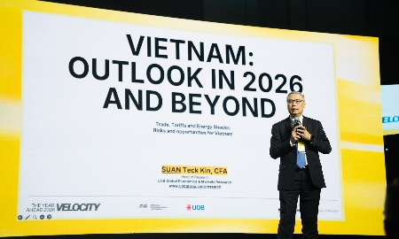 Ông Suan Teck Kin, Giám đốc Khối Nghiên cứu Thị trường và Kinh tế toàn cầu Ngân hàng UOB tại sự kiện “The Year Ahead 2026”.