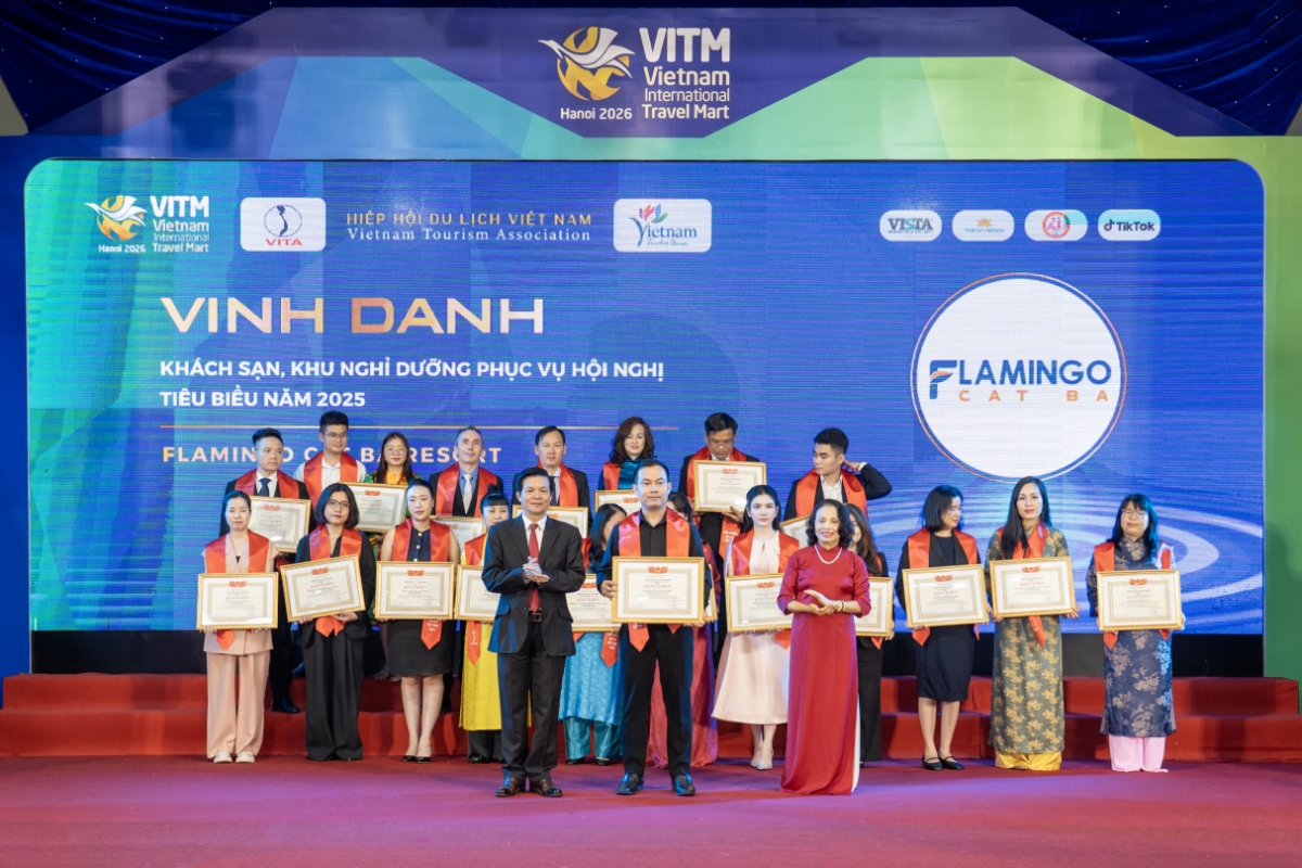 Flamingo Cát Bà Resorts được vinh danh “Khách sạn, khu nghỉ dưỡng phục vụ hội nghị tiêu biểu năm 2025”. Ảnh:&nbsp;Flamingo.