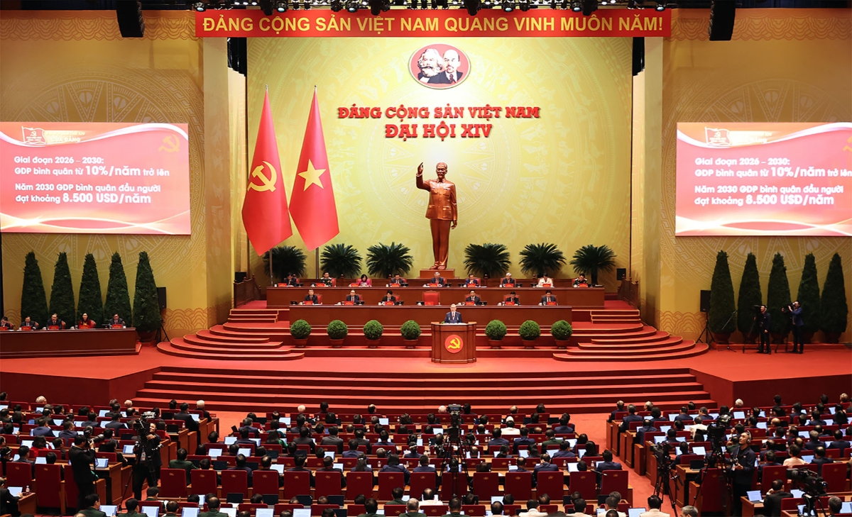 Đại hội đại biểu toàn quốc lần thứ XIV của Đảng Cộng sản Việt Nam khai mạc sáng ngày 20-1-2026. Ảnh: TTXVN