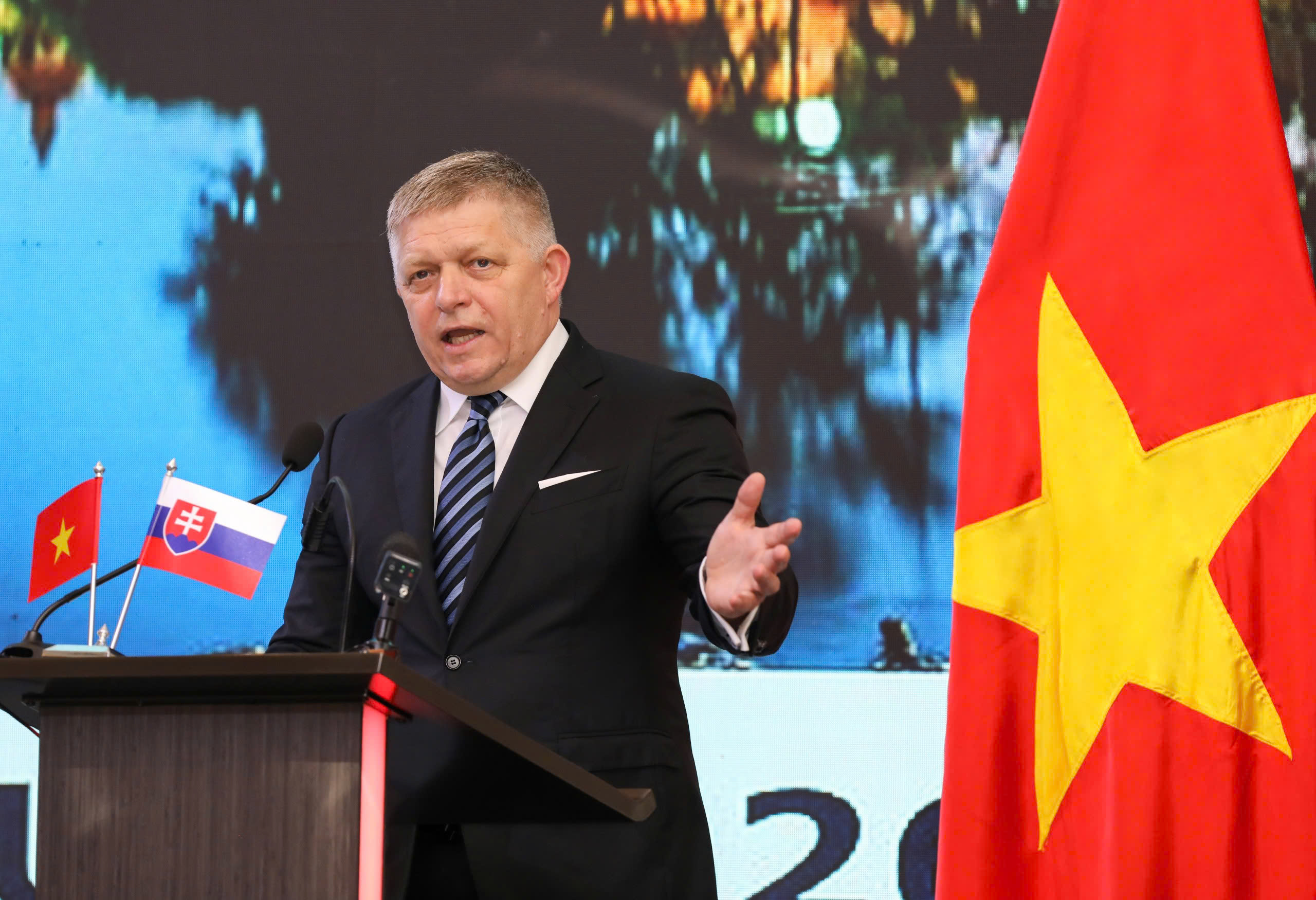 Thủ tướng Cộng hòa Slovakia Robert Fico nhấn mạnh Việt Nam là một trong những đối tác thương mại quan trọng nhất của Slovakia tại Đông Nam Á.  (Ảnh : Việt Dũng)