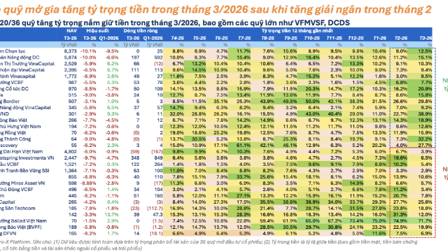 Các quỹ cổ phiếu lớn thận trọng, tăng nắm giữ tiền mặt