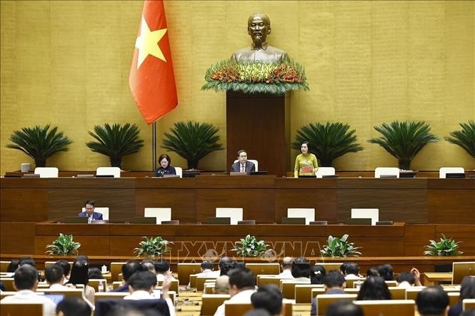 Phó Chủ tịch Quốc hội Nguyễn Thị Thanh điều hành phiên họp. Ảnh: TTXVN