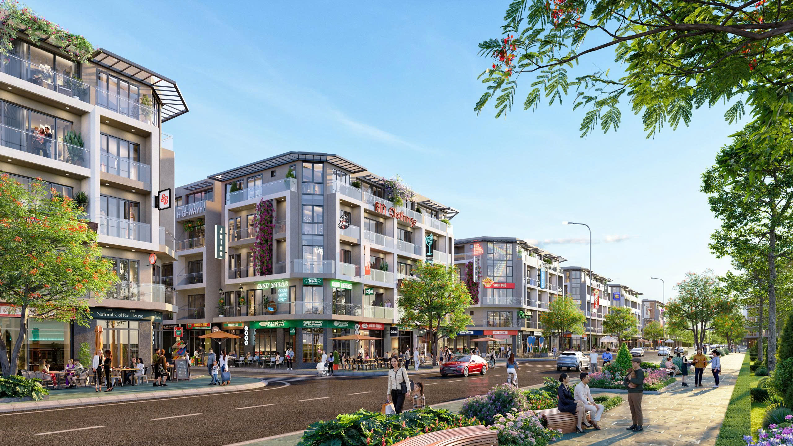 Hanoi Oriental kề bên biển hồ, sát đại công viên Gia Lâm, cận trung tâm hành chính. Ảnh phối cảnh: Hanoi Oriental.