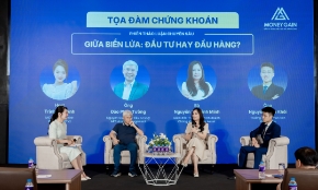 Các diễn giả chia sẻ tại hội thảo về đầu tư chứng khoán do MoneyGain tổ chức
