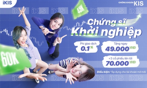 Chứng khoán KIS tung ưu đãi 1,1 tỷ đồng: Tặng cổ phiếu, hoàn phí 100% 