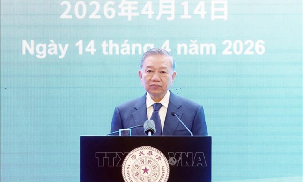 Tổng Bí thư, Chủ tịch nước Tô Lâm phát biểu chính sách tại Đại học Thanh Hoa. Ảnh: TTXVN