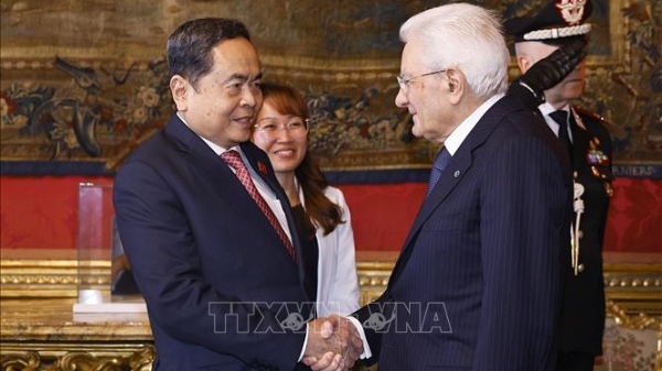Chủ tịch Quốc hội Trần Thanh Mẫn hội kiến Tổng thống Italia Sergio Mattarella