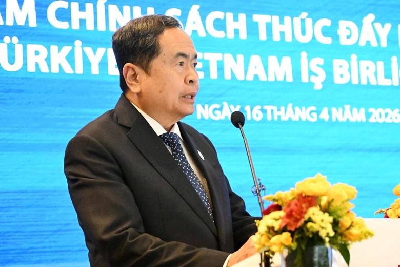 Chủ tịch Quốc hội Trần Thanh Mẫn nhấn mạnh việc nâng tầm quan hệ hợp tác Việt Nam - Thổ Nhĩ Kỳ là yêu cầu cấp thiết và có ý nghĩa chiến lược lâu dài. Ảnh: Quốc hội.