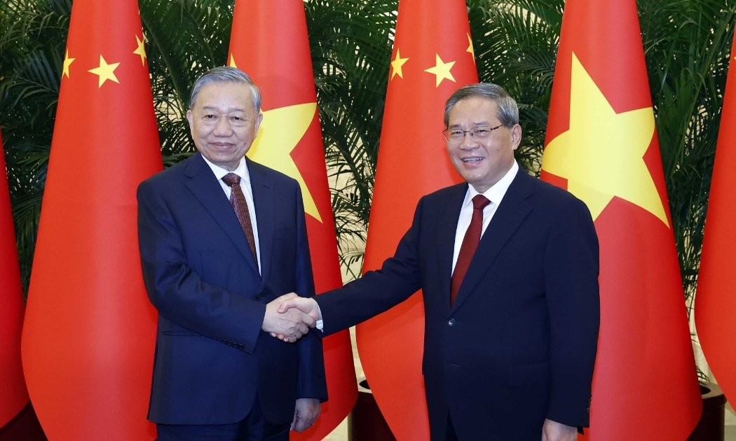 Tổng Bí thư, Chủ tịch nước Tô Lâm hội kiến Thủ tướng Trung Quốc Lý Cường. Ảnh:TTXVN