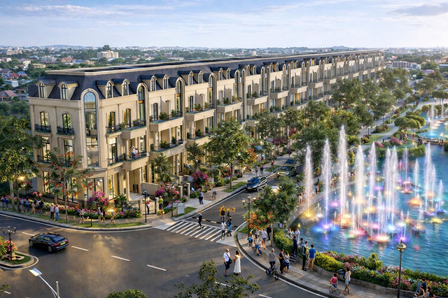 Bến Bắc Riverside được quy hoạch theo chuẩn sống cao cấp và đồng bộ. Ảnh phối cảnh.