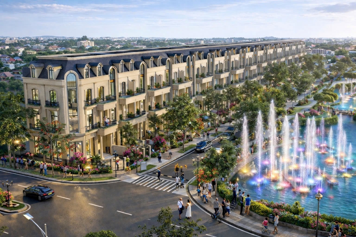 Bến Bắc Riverside được quy hoạch theo chuẩn sống cao cấp và đồng bộ. Ảnh phối cảnh.