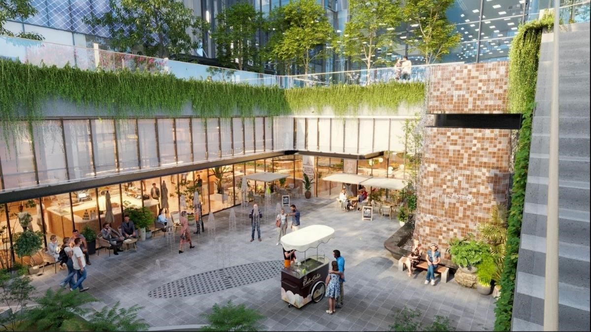Thiết kế không gian ưu tiên yếu tố xanh, đa trải nghiệm tại Westlake Square Hanoi. Ảnh: Toshin Development.