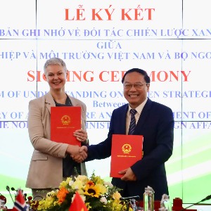 Lễ ký kết “Bản ghi nhớ về Đối tác Chiến lược Xanh Việt Nam – Na Uy”. Ảnh: Đại sứ quán Na Uy