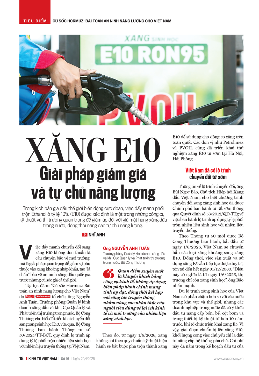 Xăng E10: Giải pháp giảm giá và tự chủ năng lượng - Ảnh 1