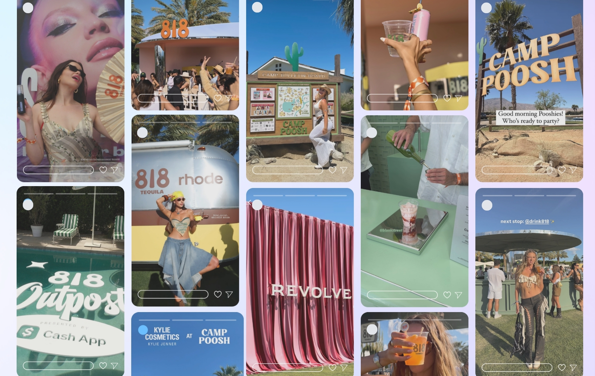 Danh sách các thương hiệu dẫn đầu về tương tác và lượt xem trên mạng xã hội trong thời điểm diễn ra Coachella tuần 1 đa phần thuộc về các thương hiệu làm đẹp.