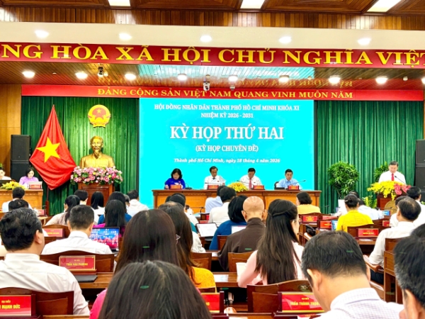 Kỳ họp thứ hai HĐND TP. Hồ Chí Minh khóa XI, nhiệm kỳ 2026 - 2031 sáng 18/4 - Ảnh: Châu Vũ/Cổng thông tin điện tử HĐND TP. Hồ Chí Minh