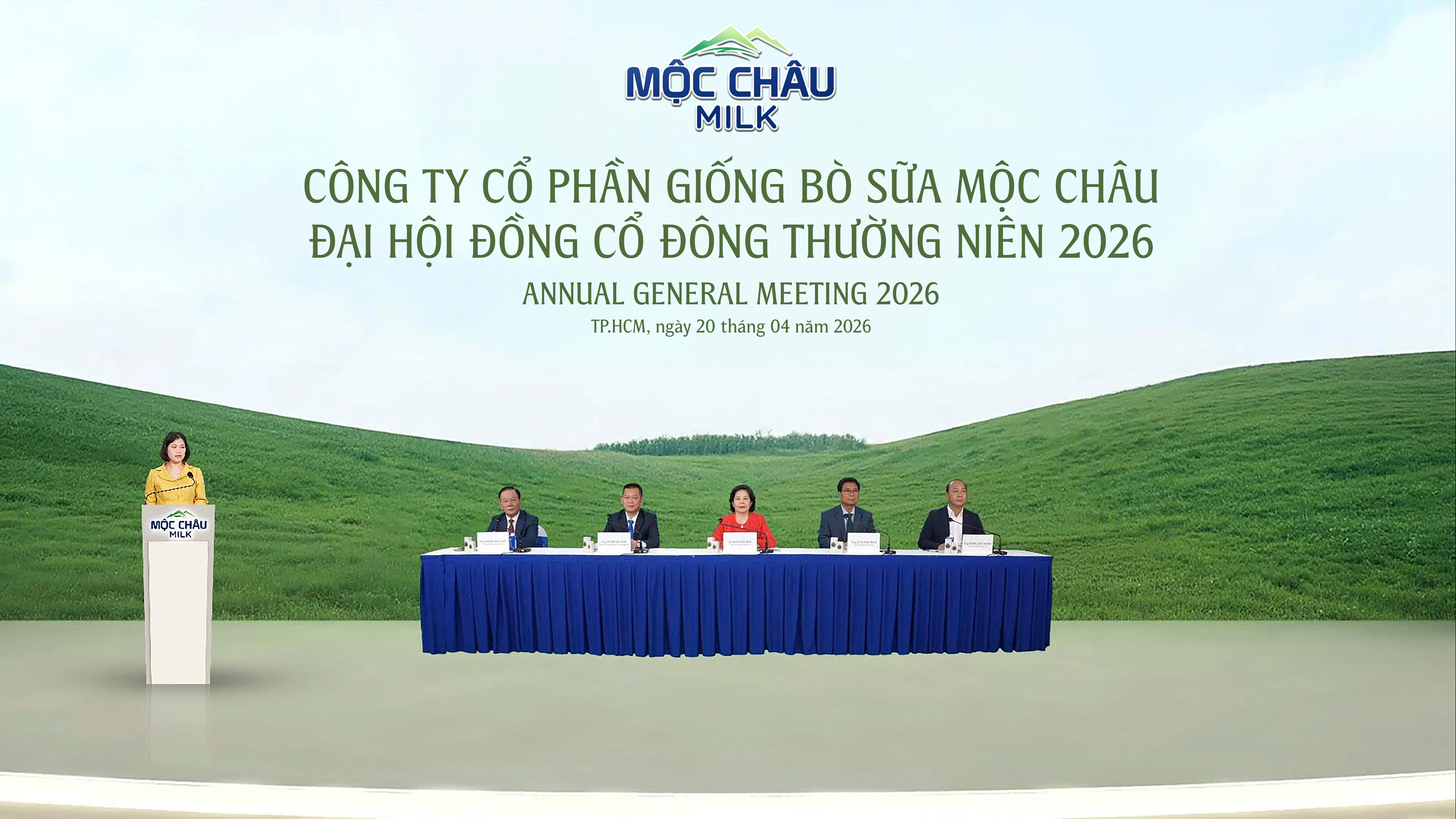 Đại hội đồng cổ đông thường niên năm 2026 của Mộc Châu Milk tổ chức vào
sáng ngày 20/4 tại TP HCM. Ảnh: Mộc Châu Milk.