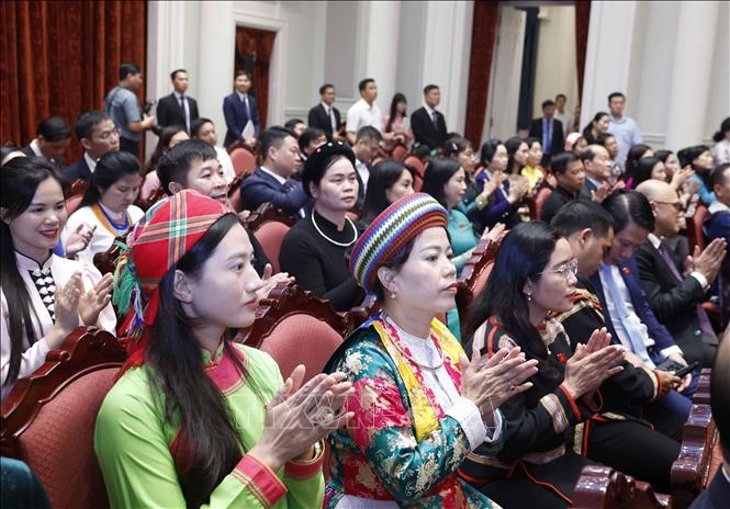 Các đại biểu tại buổi gặp mặt. Ảnh: TTXVN
