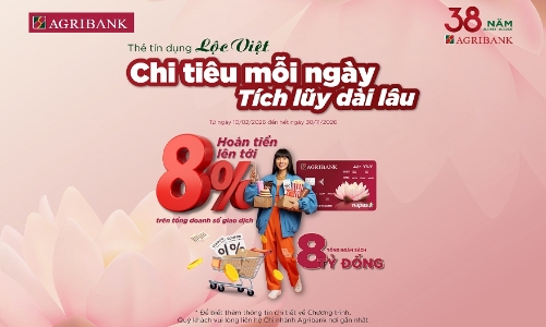 Agribank dành đến 8 tỷ đồng hoàn tiền chi tiêu cho chủ Thẻ Lộc Việt