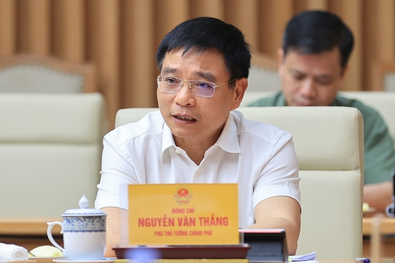 Phó Thủ tướng Chính phủ Nguyễn Văn Thắng phát biểu tại buổi làm việc - Ảnh: VGP