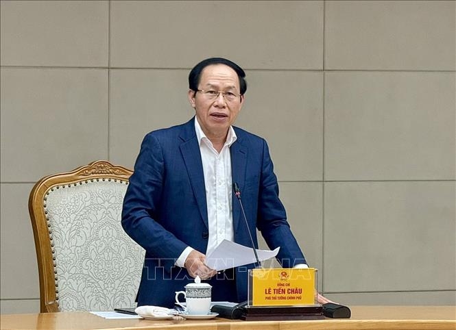 Phó Thủ tướng Lê Tiến Châu phát biểu chỉ đạo tại cuộc họp. Ảnh: TTXVN.