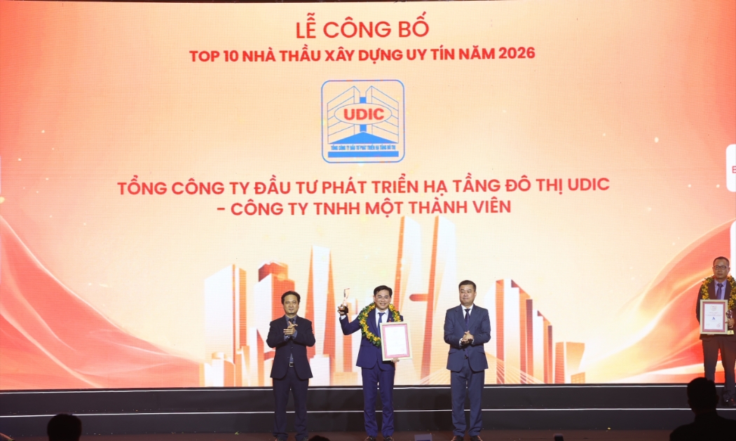 UDIC tiếp tục khẳng định vị thế Top 10 công ty bất động sản 2026