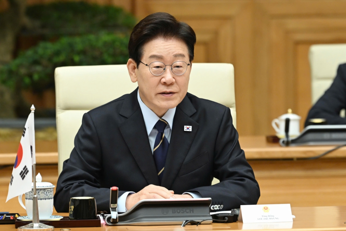 Tổng thống Lee Jae Myung đề nghị hai bên thúc đẩy hợp tác dài hạn và chiến lược không chỉ trong lĩnh vực thương mại, đầu tư, năng lượng mà còn trong lĩnh vực khoa học công nghệ, lao động, chuỗi cung ứng... Ảnh: Việt Dũng.