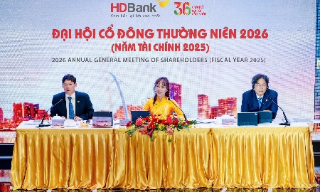 ĐHĐCĐ HDBank sáng 24/4 thông qua báo cáo hoạt động năm 2025 và kế hoạch kinh doanh năm 2026.
