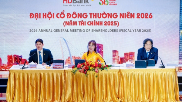 HDBank đặt mục tiêu lợi nhuận năm 2026 đạt 30.100 tỷ đồng, tăng 41%