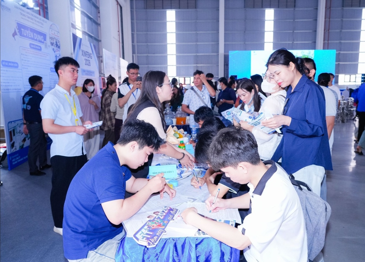 Các ngành nghề như điện tử, may mặc, công nghiệp phụ trợ chiếm ưu thế trong tuyển dụng. Ảnh: Thanh Lê