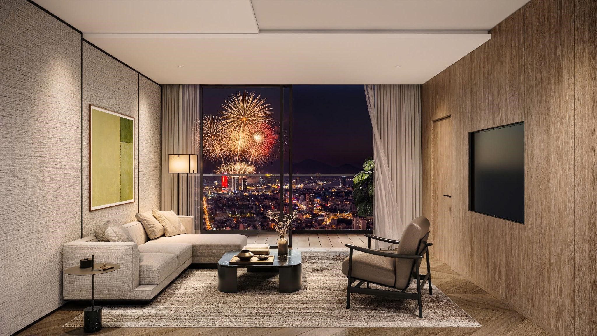 Với thiết kế theo tiêu chuẩn phòng suite khách sạn Nobu, các căn Studio và 1PN tại Nobu Danang vừa mang tiêu chuẩn tinh mỹ đặc trưng, vừa đảm bảo tỷ suất cho thuê lý tưởng theo thời gian. Ảnh: Nobu Danang.