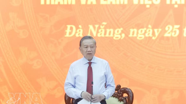 Top leader urges Da Nang city to develop into major national growth pole