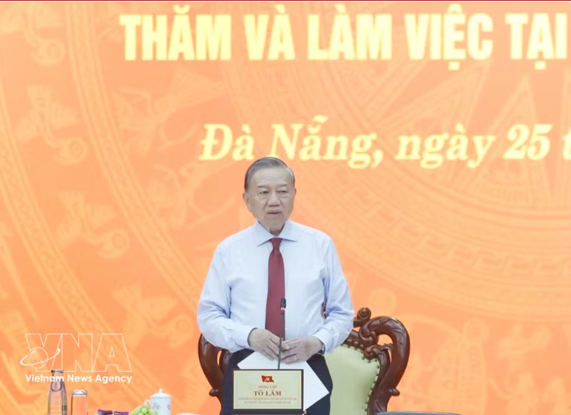 Top leader urges Da Nang city to develop into major national growth pole